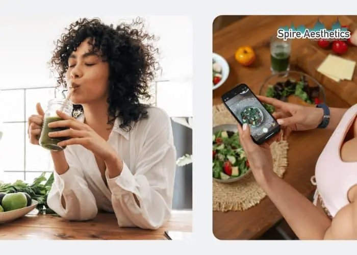 Image of woman looking into her diet and fat freezing St Neots to improve her health